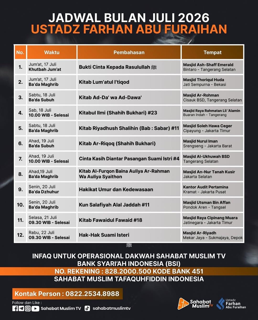 Kajian Rutin Bulan Juli 2026