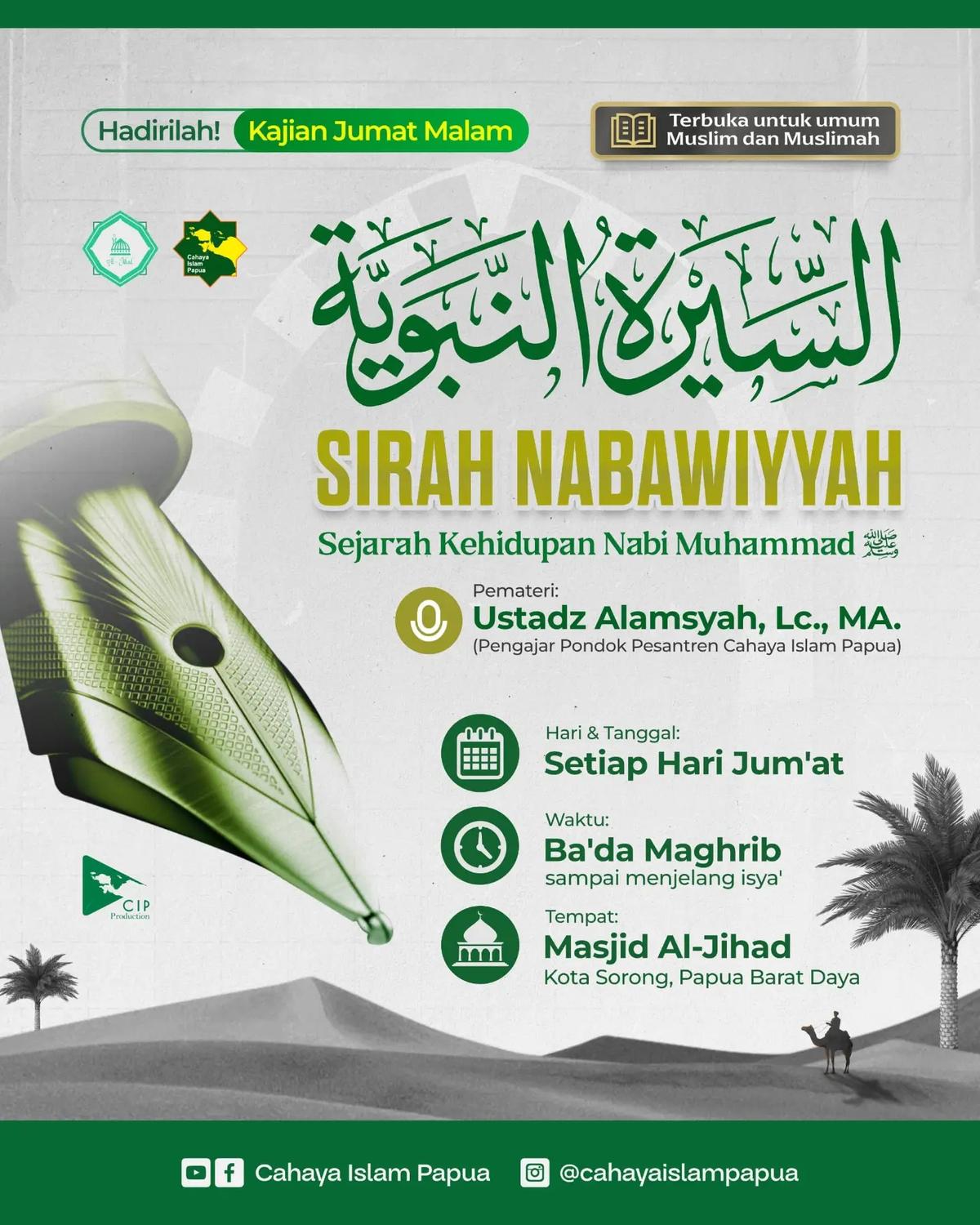 Kajian Rutin Jum'at Malam: Sirah Nabawiyyah