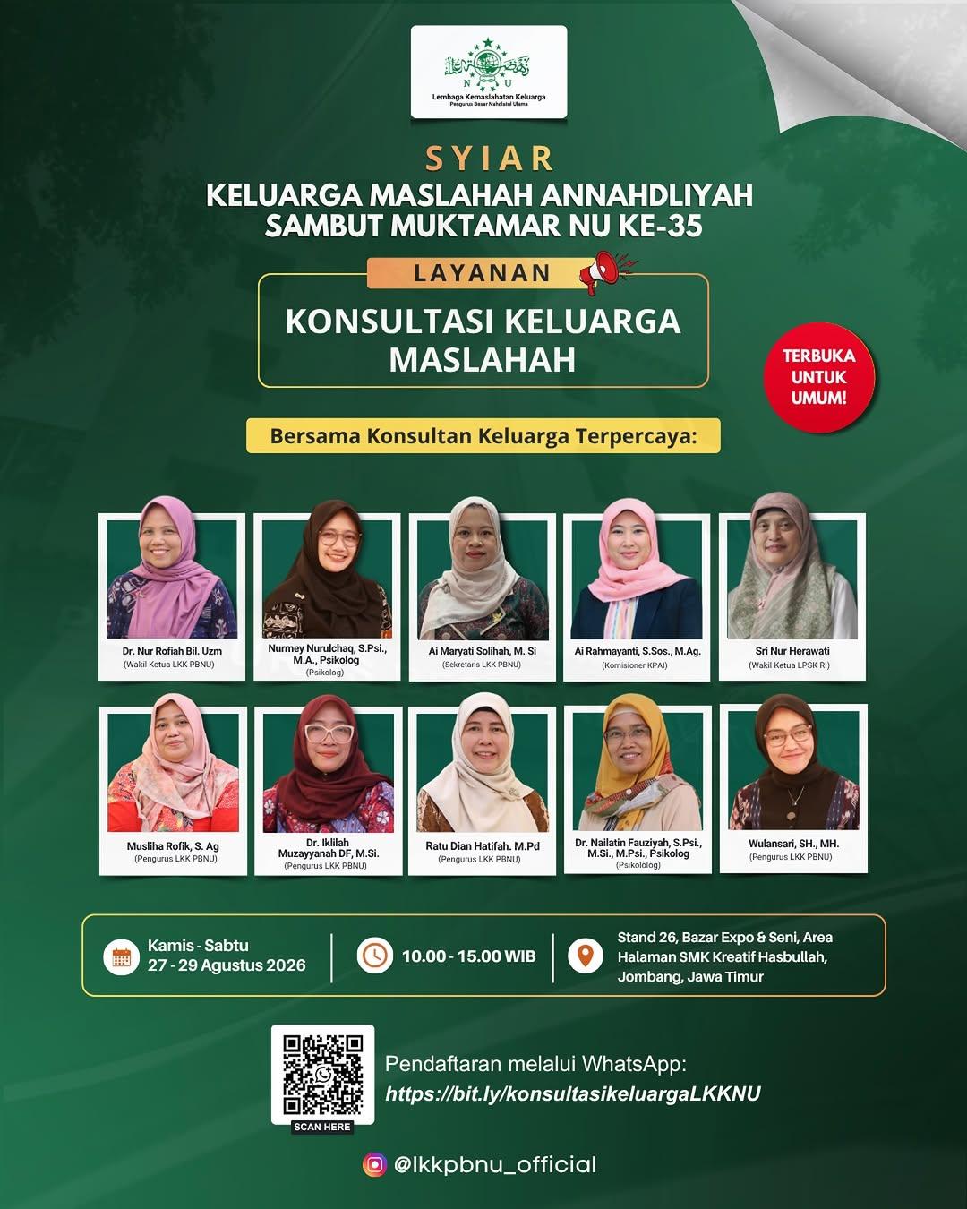 Syiar Keluarga Maslahah Annahdliyah (Layanan Konsultasi Keluarga Maslahah)