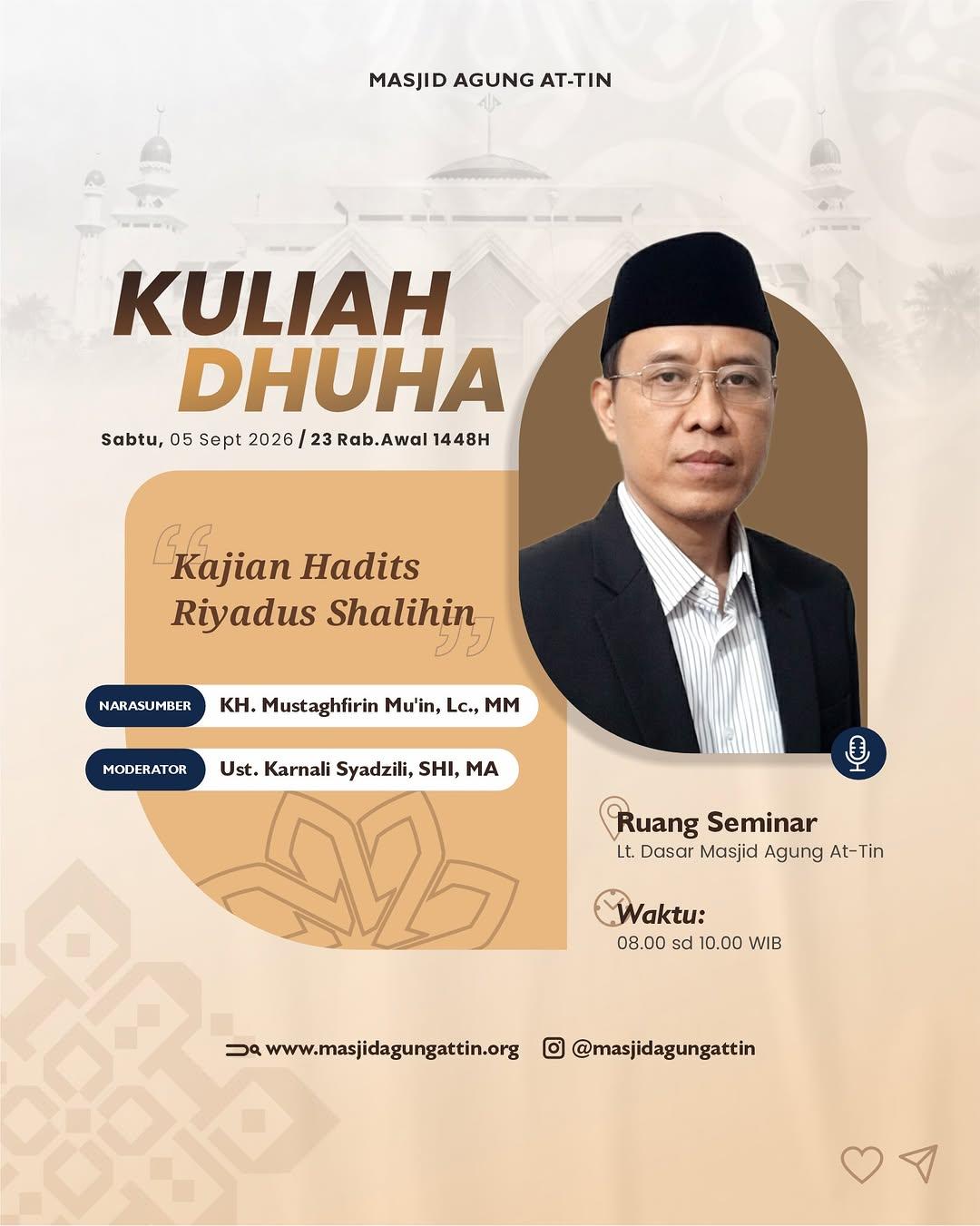 Kajian Kuliah Dhuha - Kajian Hadits Riyadus Shalihin