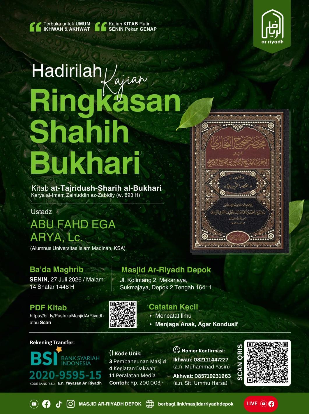 Kajian Kitab Mukhtashar Shahih Bukhari