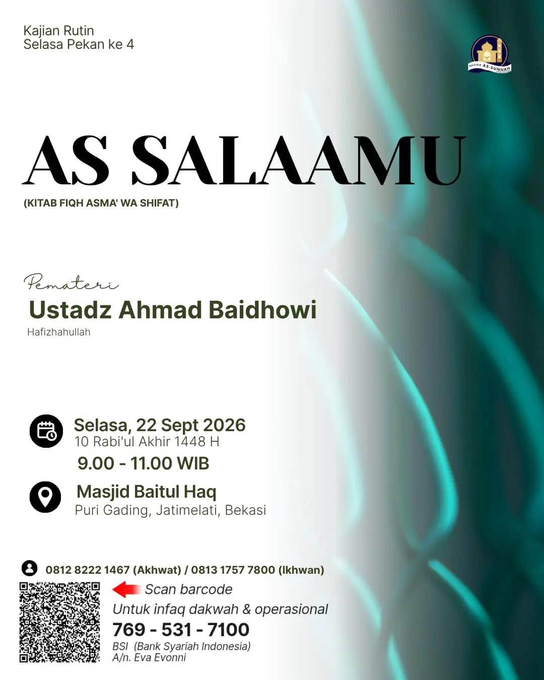 Kajian Rutin (Kitab Fiqh Asma' Wa Shifat)