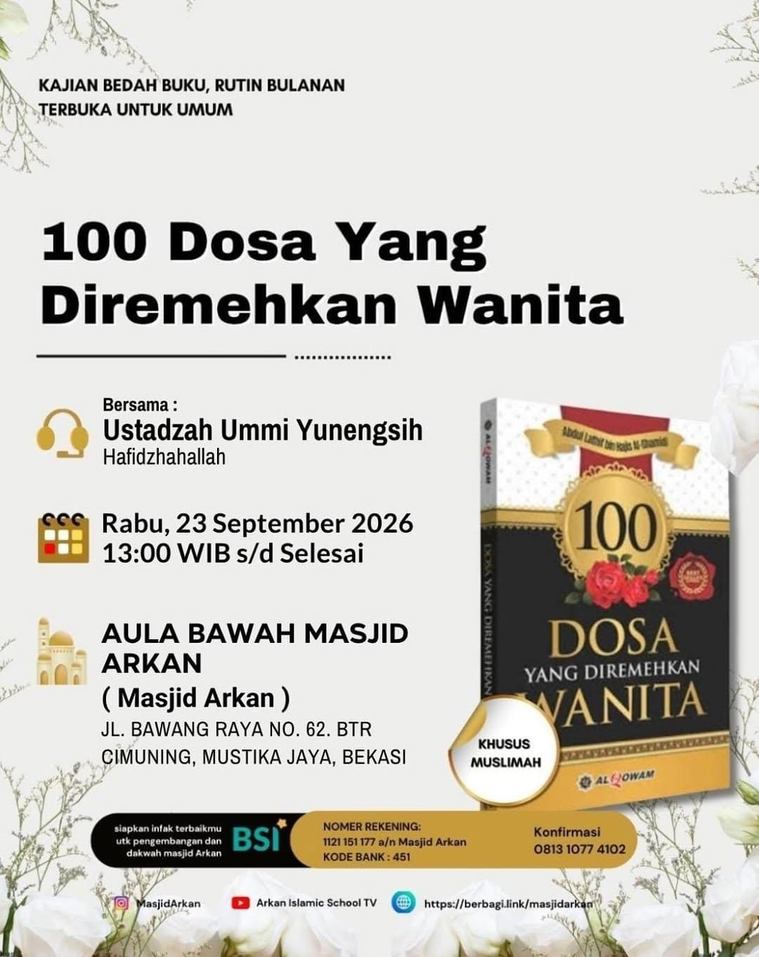 Kajian Bedah Buku: 100 Dosa Yang Diremehkan Wanita