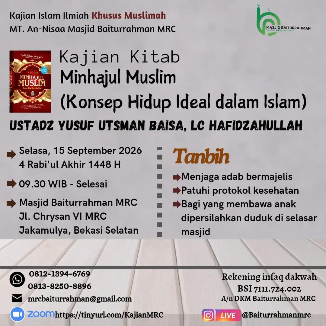 Kajian Kitab Minhajul Muslim (Konsep Hidup Ideal dalam Islam)