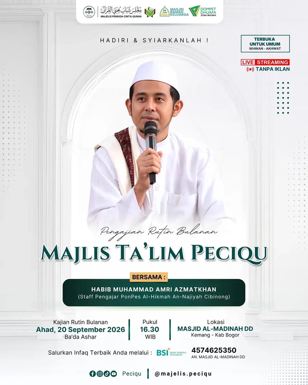 Pengajian Rutin Bulanan Majelis Ta’lim Peciqu