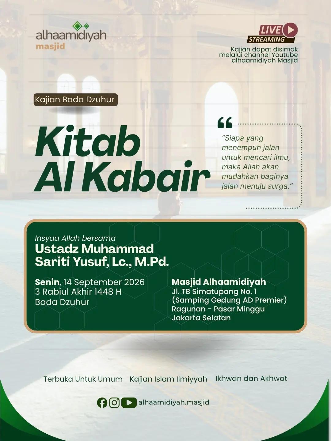 Kajian Kitab Al-Kabair (Dosa-Dosa Besar)