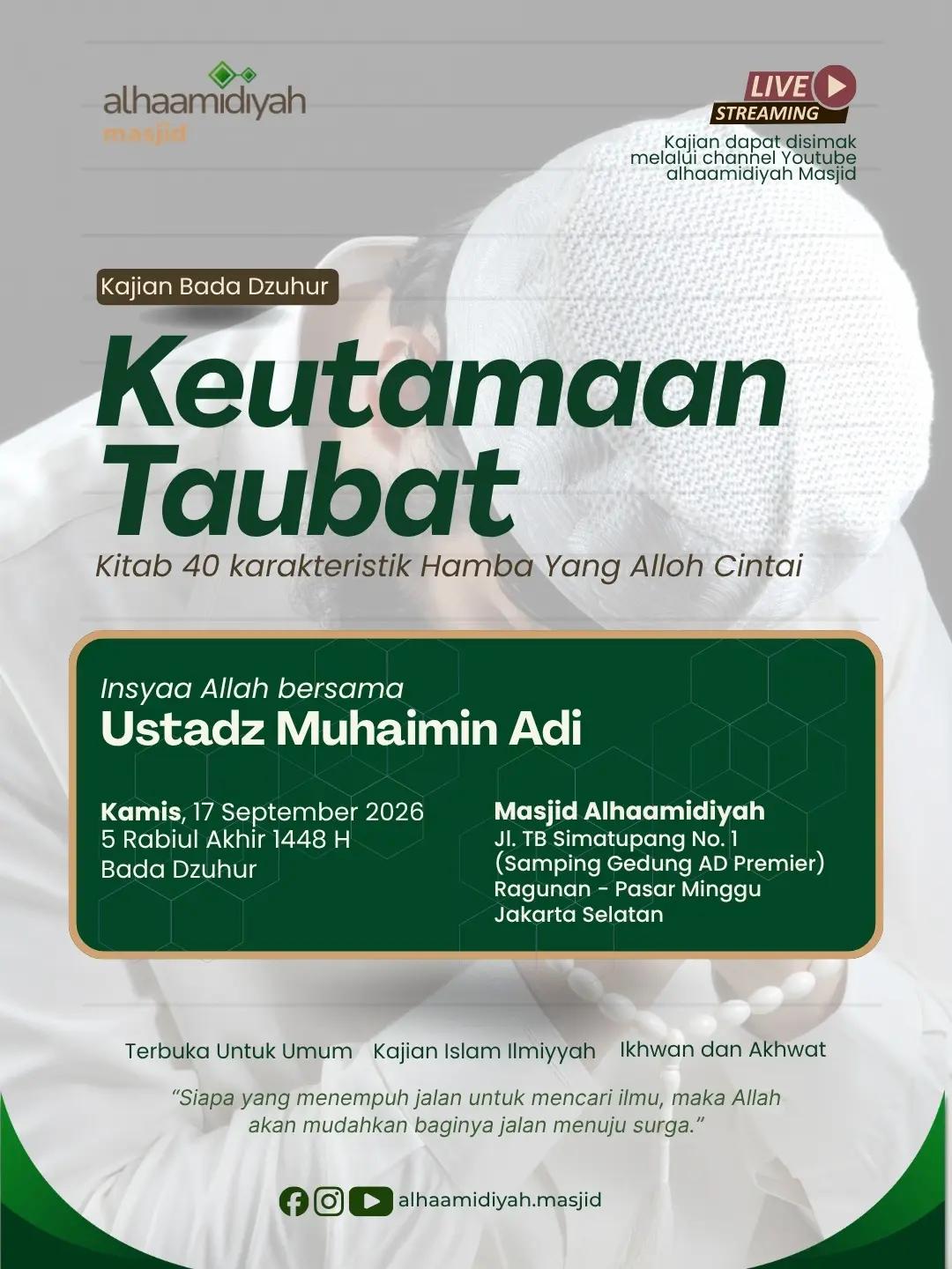 Kajian Kitab: 40 Karakteristik Mereka yang Dicintai Allah