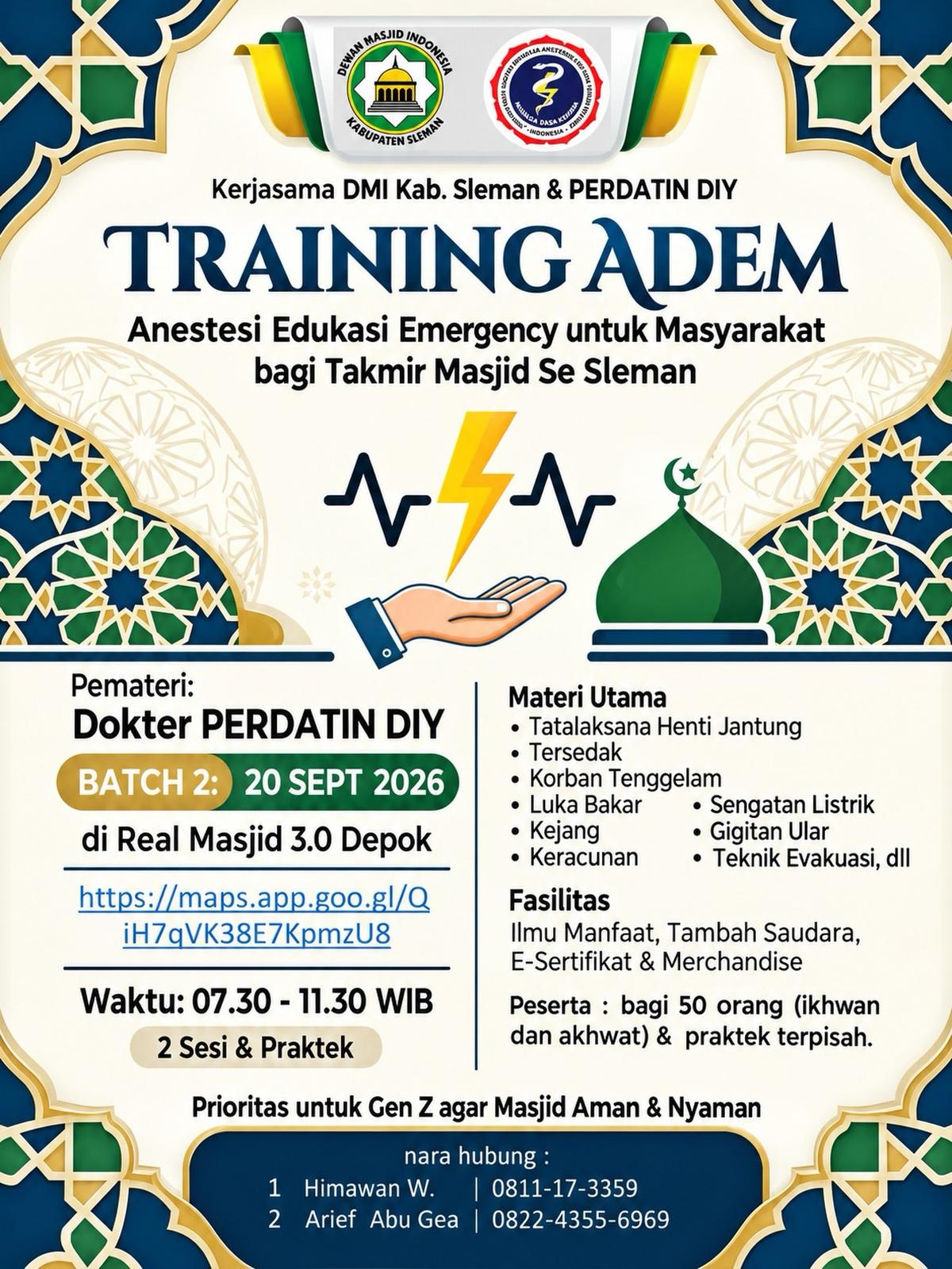 Pelatihan Kegawatdaruratan untuk Aktivis Masjid (Training ADEM)