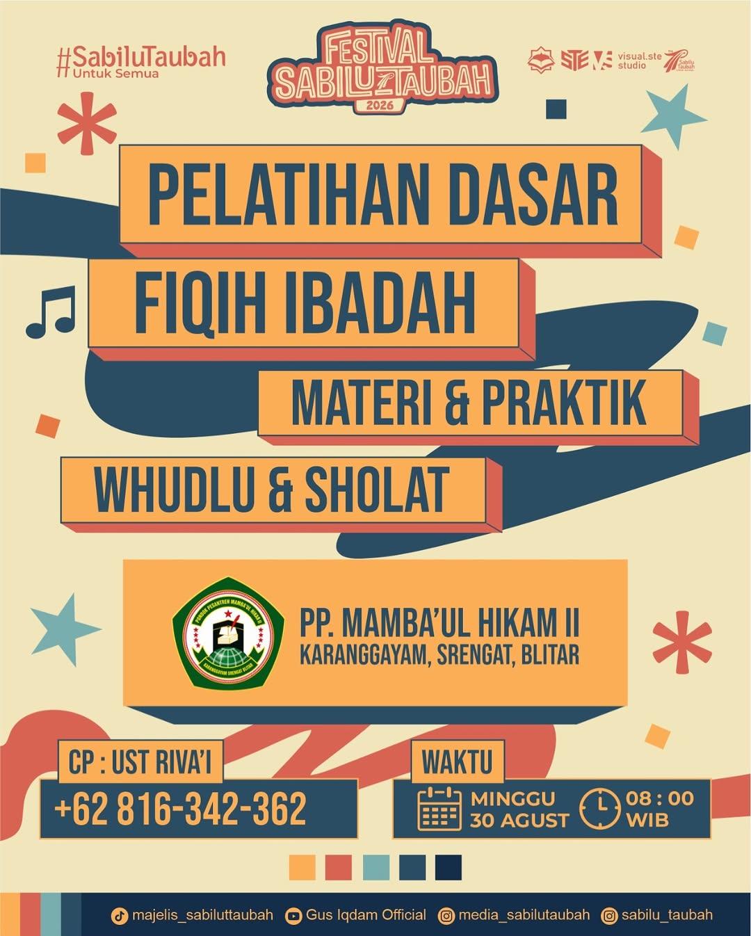 Pelatihan Dasar Fiqih Ibadah - Festival Sabilu Taubah 2026