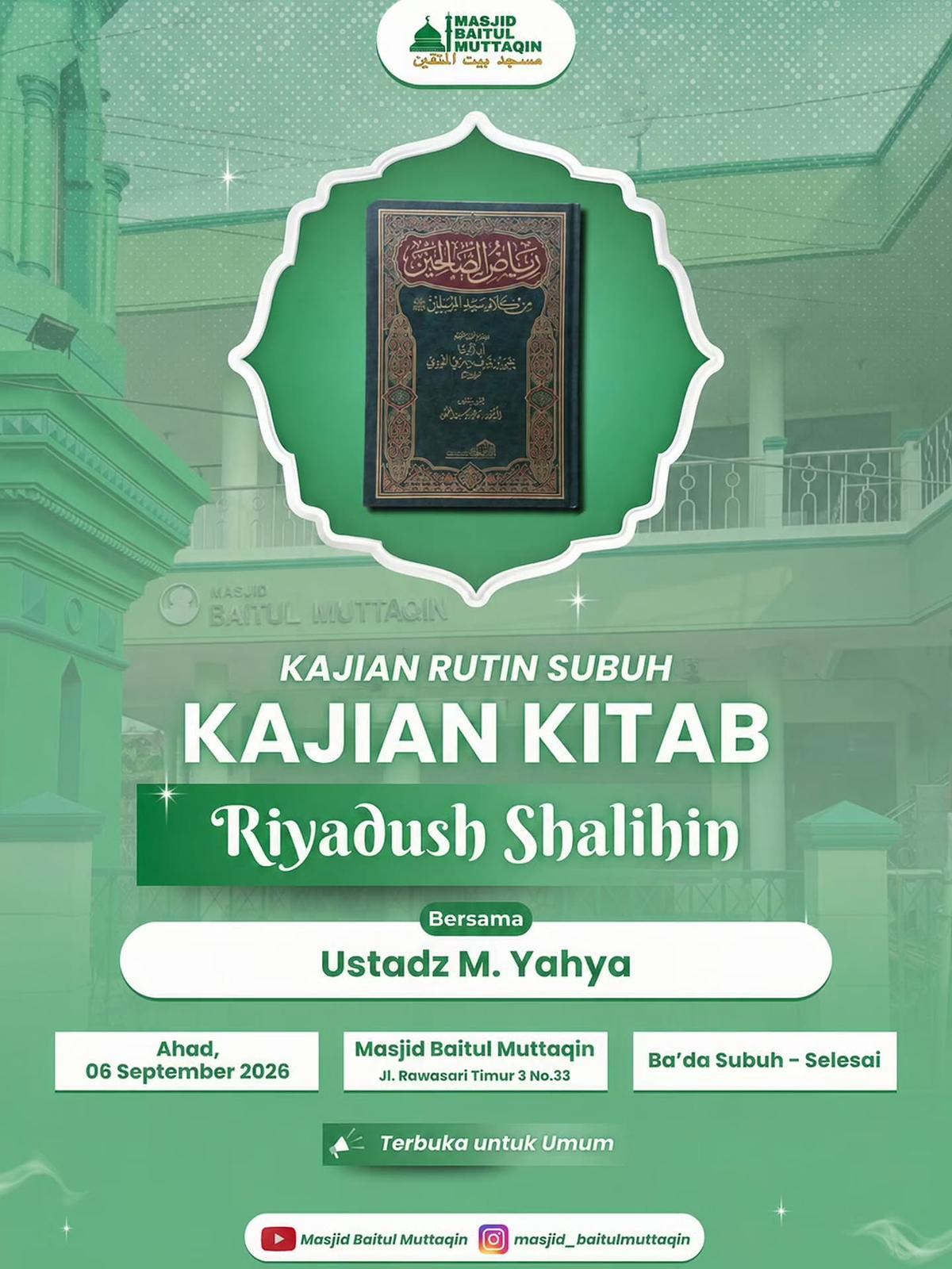 Kajian Rutin Kitab Riyadush Sholihin