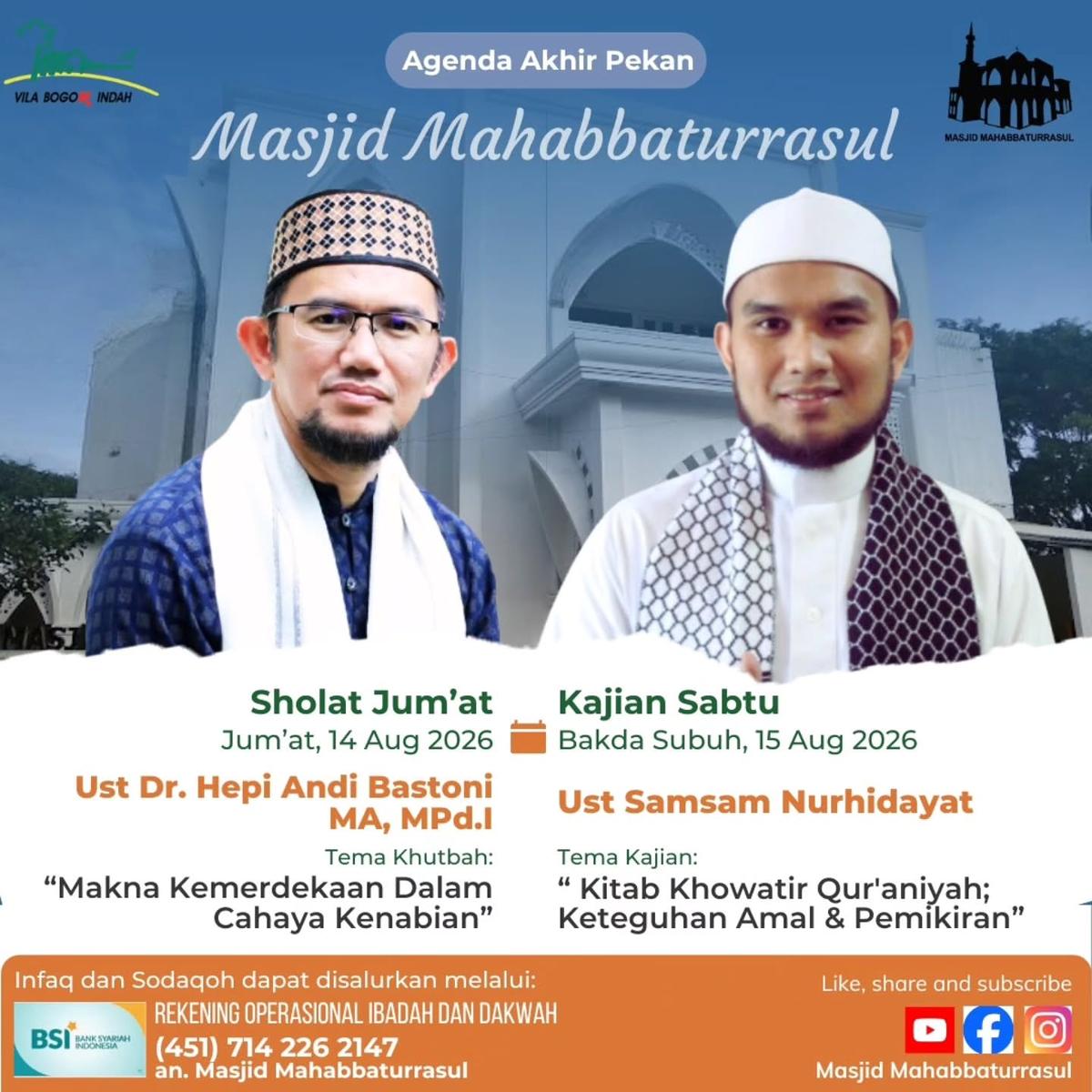 Kajian Sabtu: Kitab Khowatir Qur'aniyah; Cahaya Kenabian, Keteguhan Amal & Pemikiran