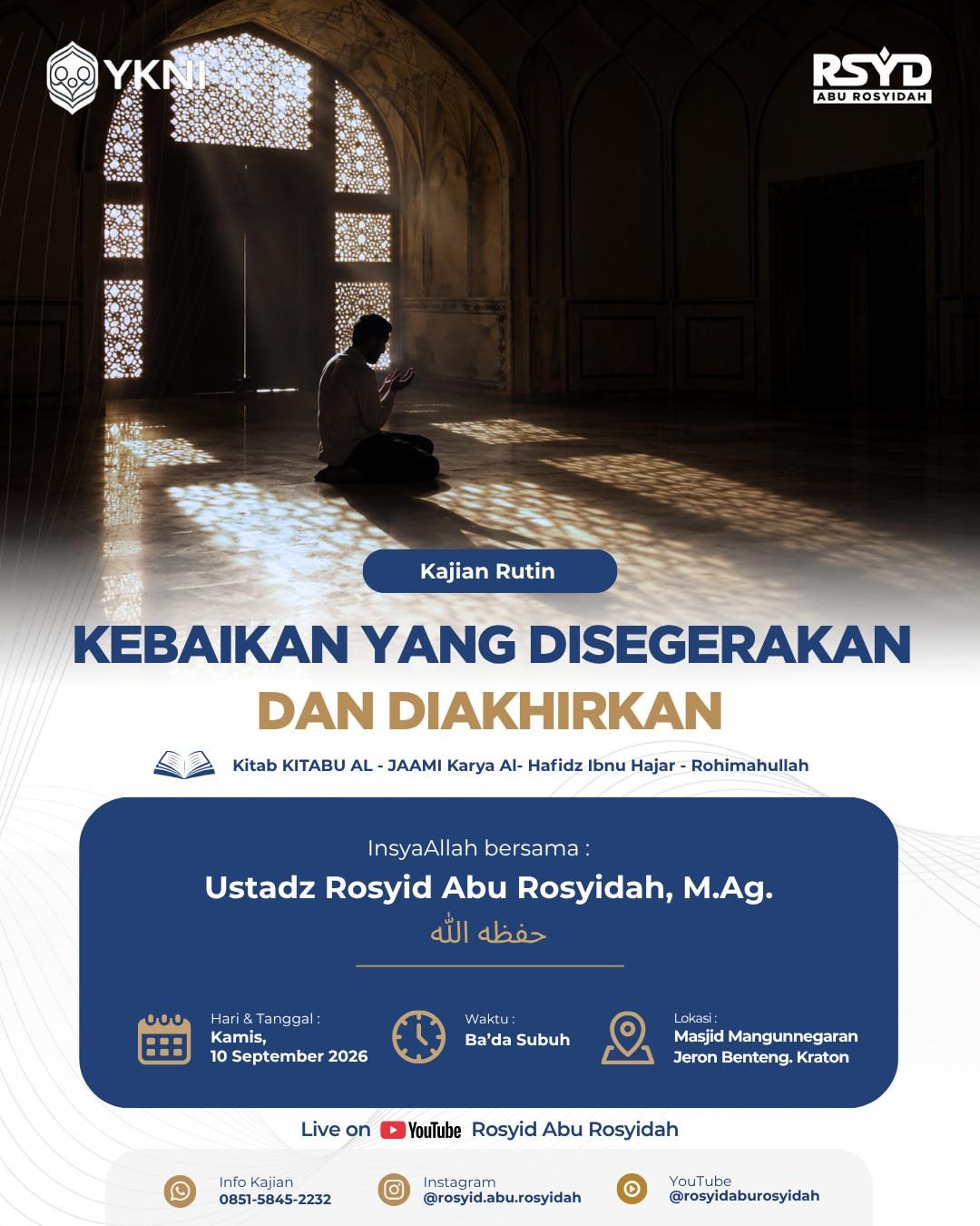 Kebaikan Yang Disegerakan Dan Diakhirkan (Kitab Kitabu Al-Jaami)