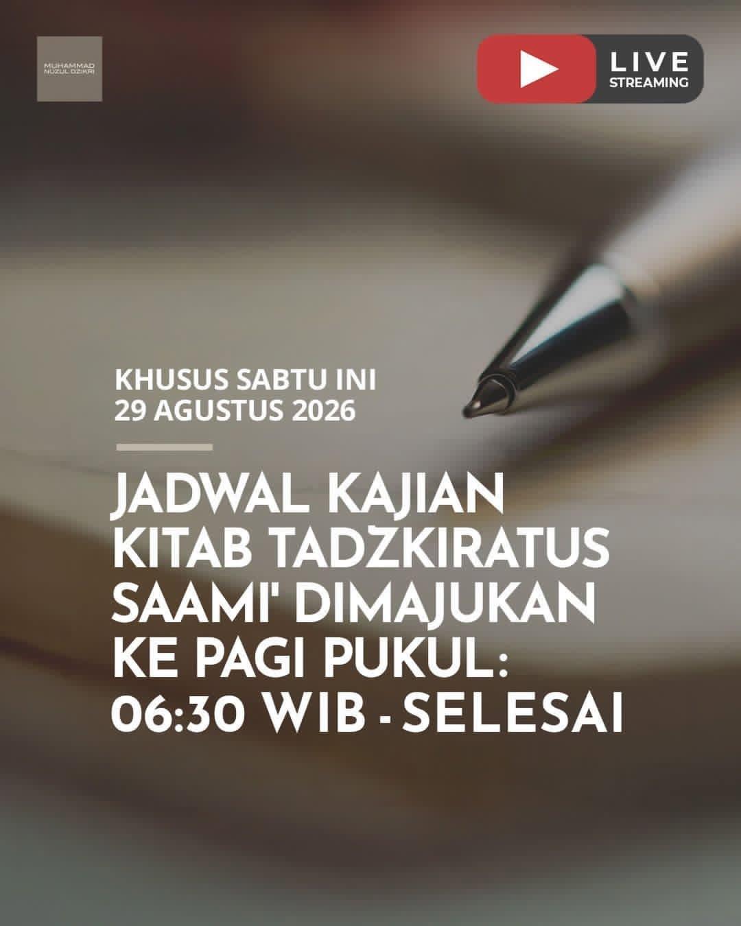 Kajian Kitab Tadzkiratus Saami'