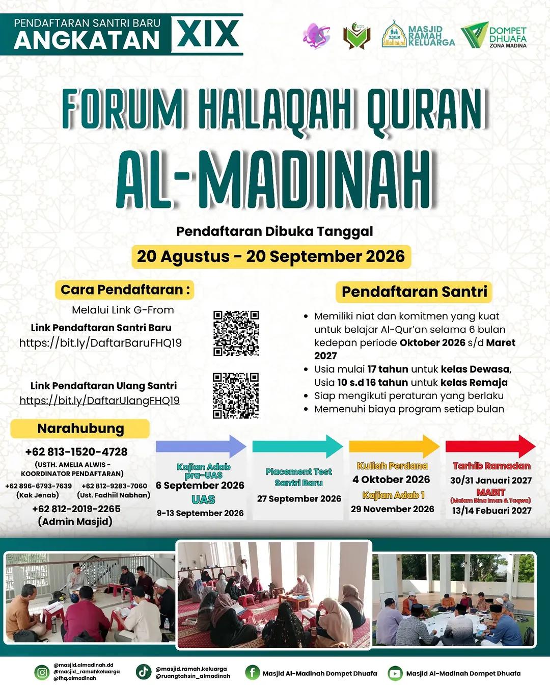 Placement Test Santri Baru Forum Halaqoh Quran (FHQ) Al-Madinah