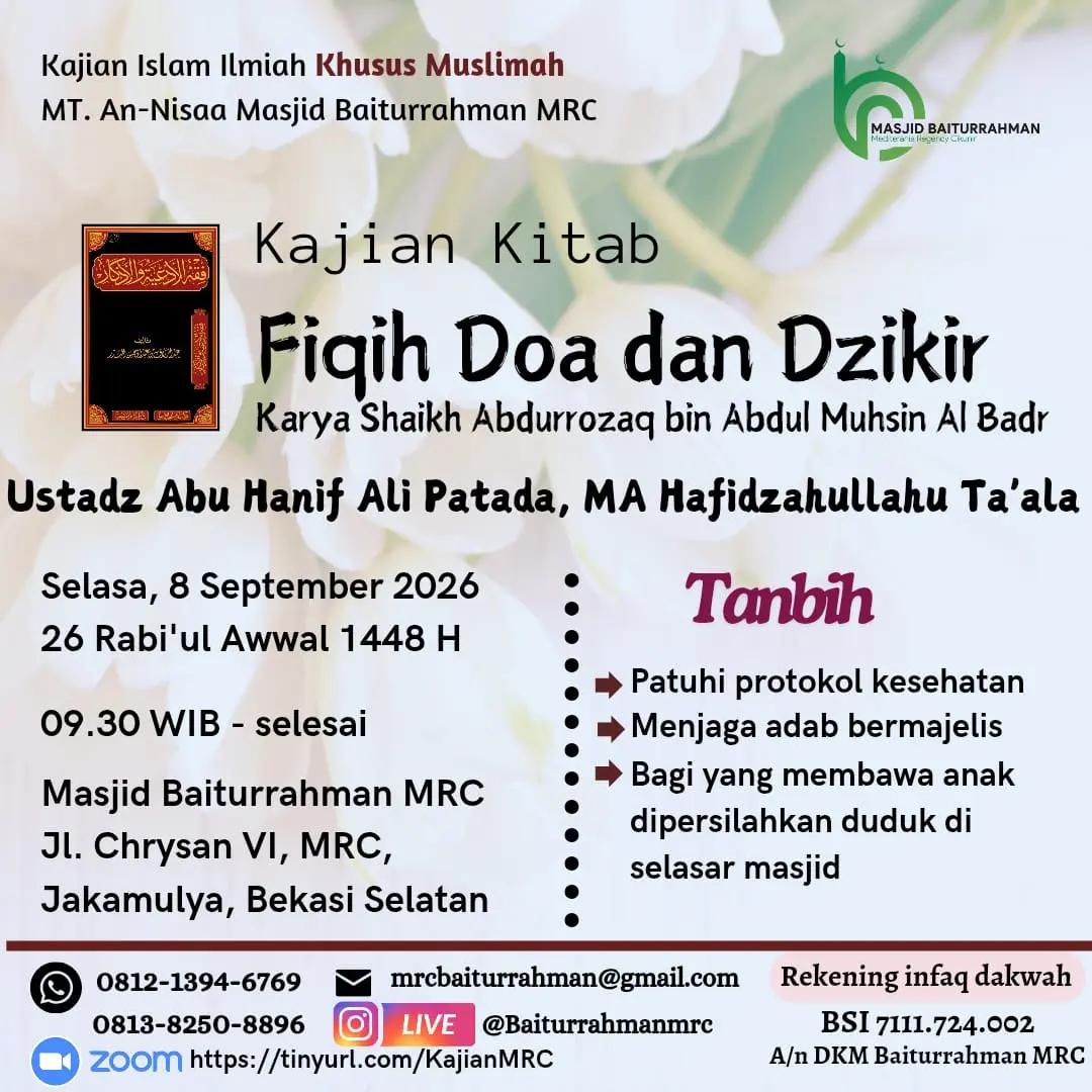Kajian Kitab Fiqih Doa dan Dzikir