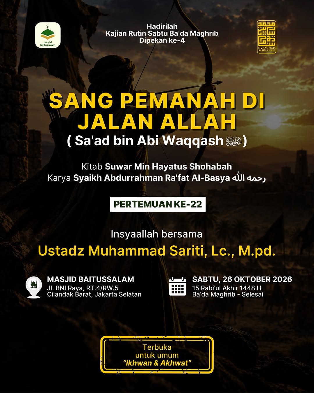 Kitab Suwar Min Hayatus Shohabah: Sang Pemanah Di Jalan Allah (Sa'ad Bin Abi Waqqash Radhiyallahu 'Anhu)