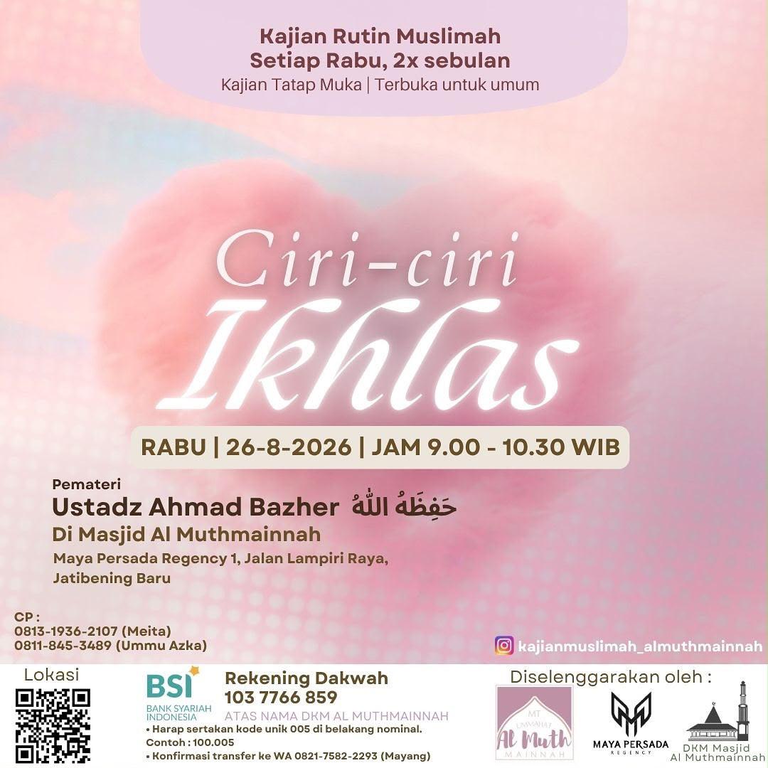 Ciri-ciri Ikhlas