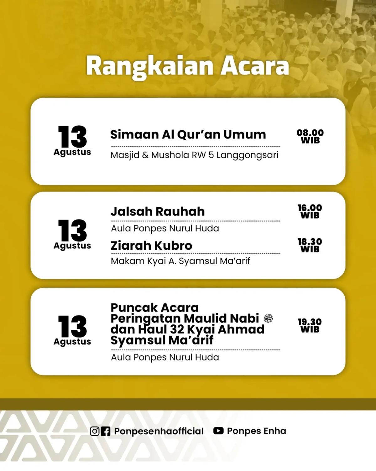 Peringatan Maulid Nabi dan Haul 32 Kyai Ahmad Syamsul Ma'arif