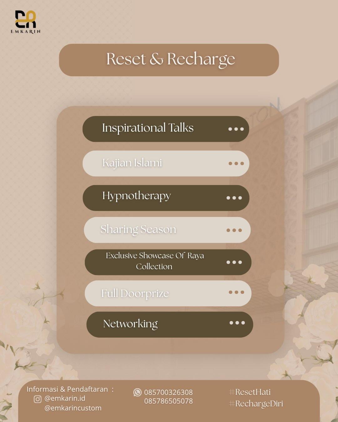 Kajian Muslimah & Hypnotherapy “Reset and Recharge”