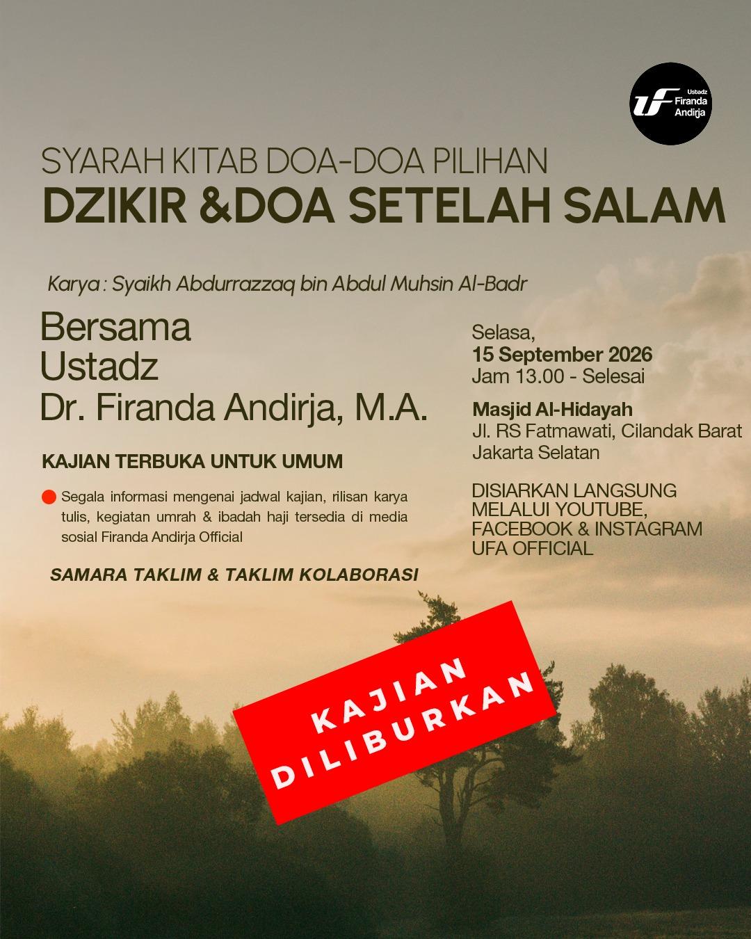 Syarah Kitab Doa-Doa Pilihan: Dzikir & Doa Setelah Salam