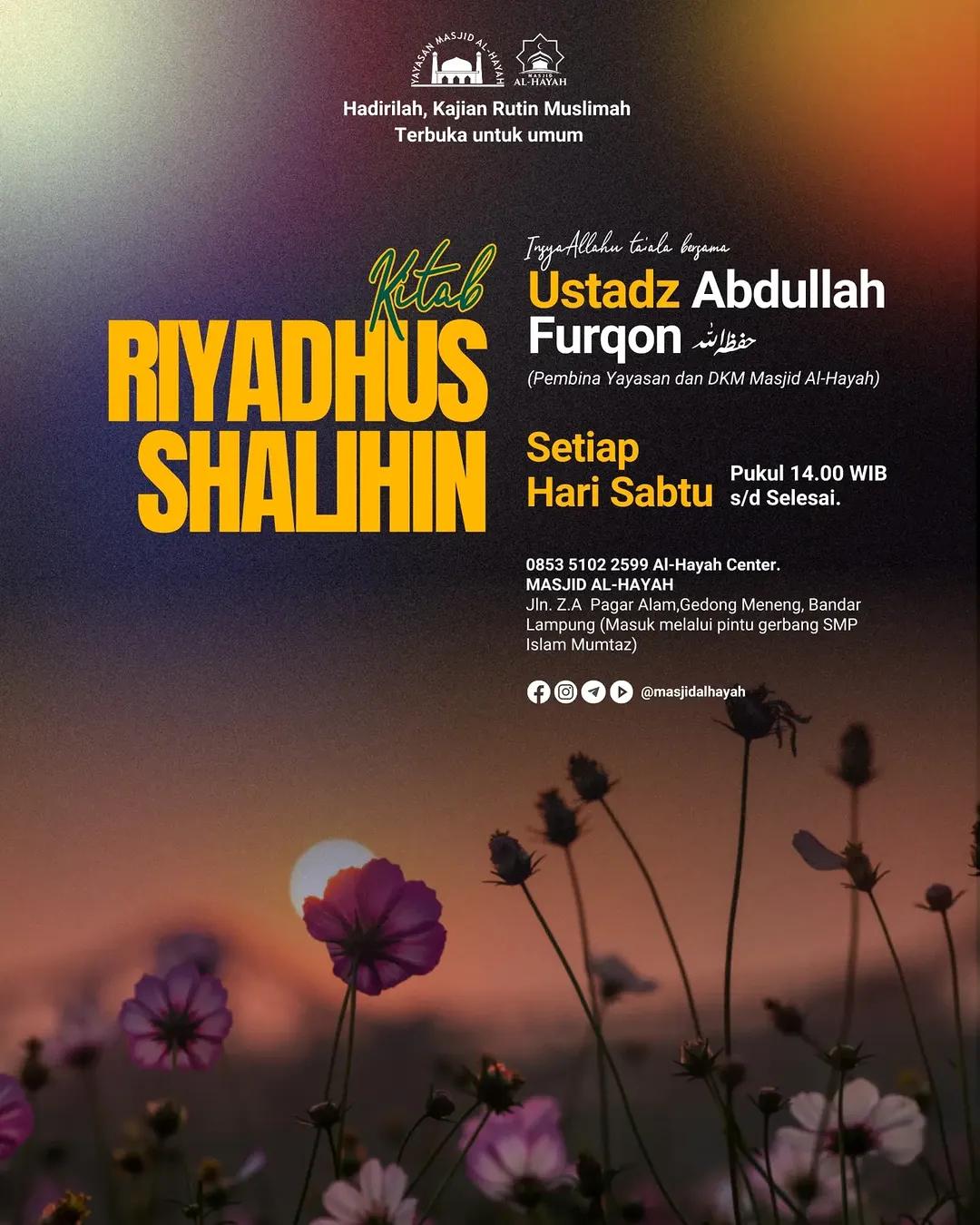 Kajian Khusus Muslimah Kitab Riyadhus Shalihin