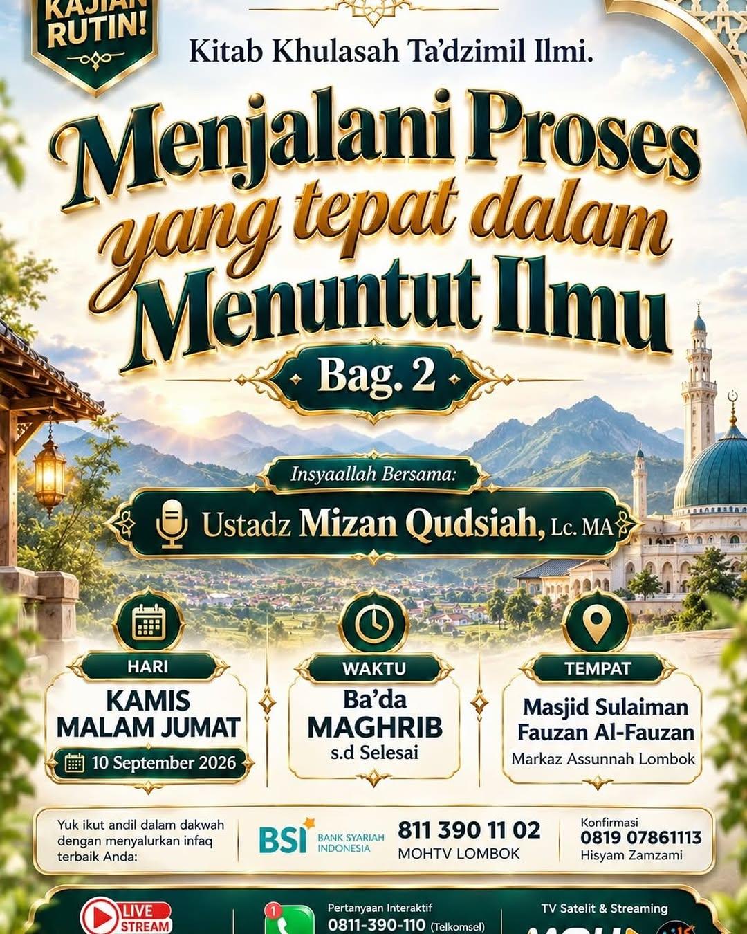 Kitab Khulasah Ta'dzimil Ilmi - Menjalani Proses dalam Menuntut Ilmu Bag. 2