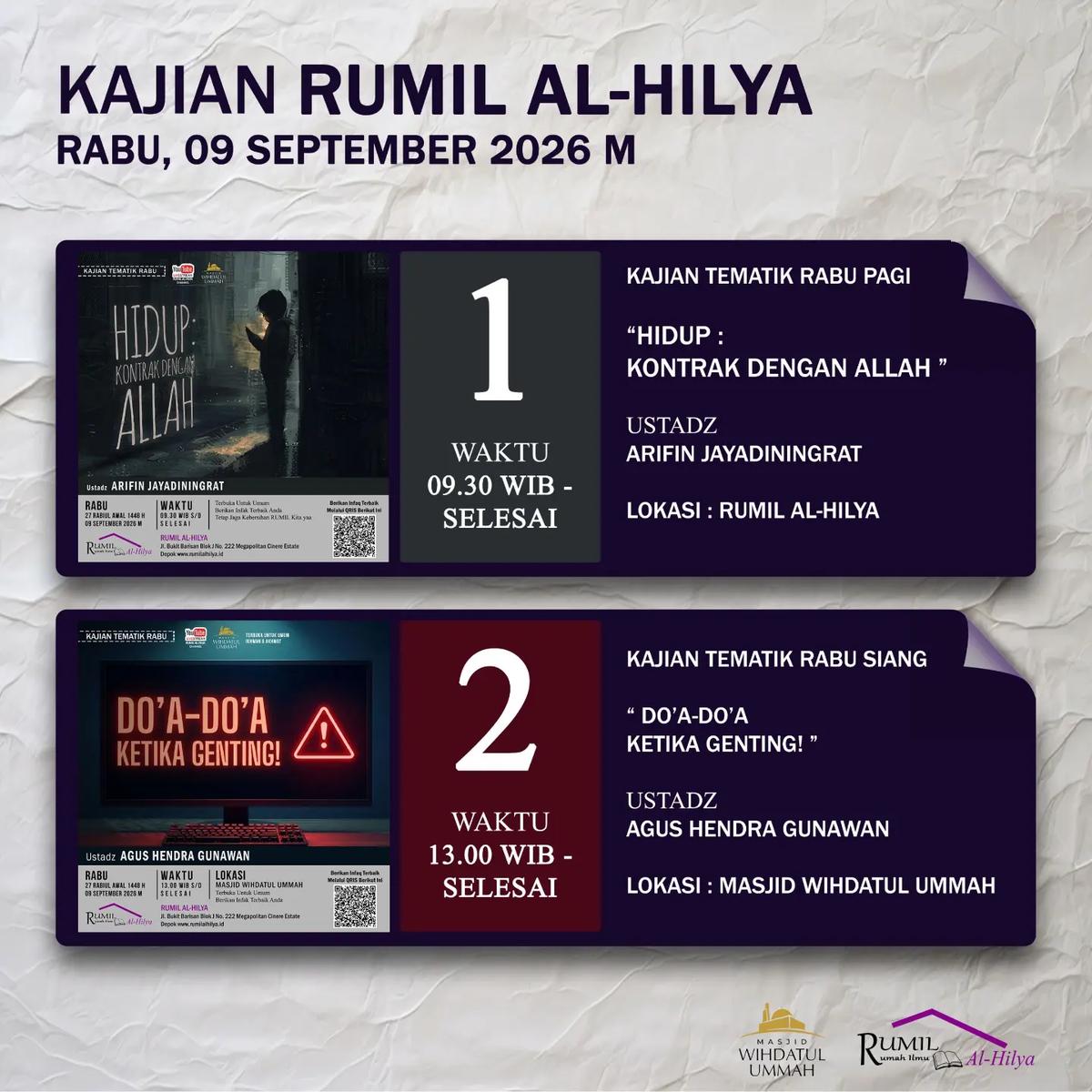 Kajian Tematik Rabu Pagi Rumil: Hidup : Kontrak Dengan Allah
