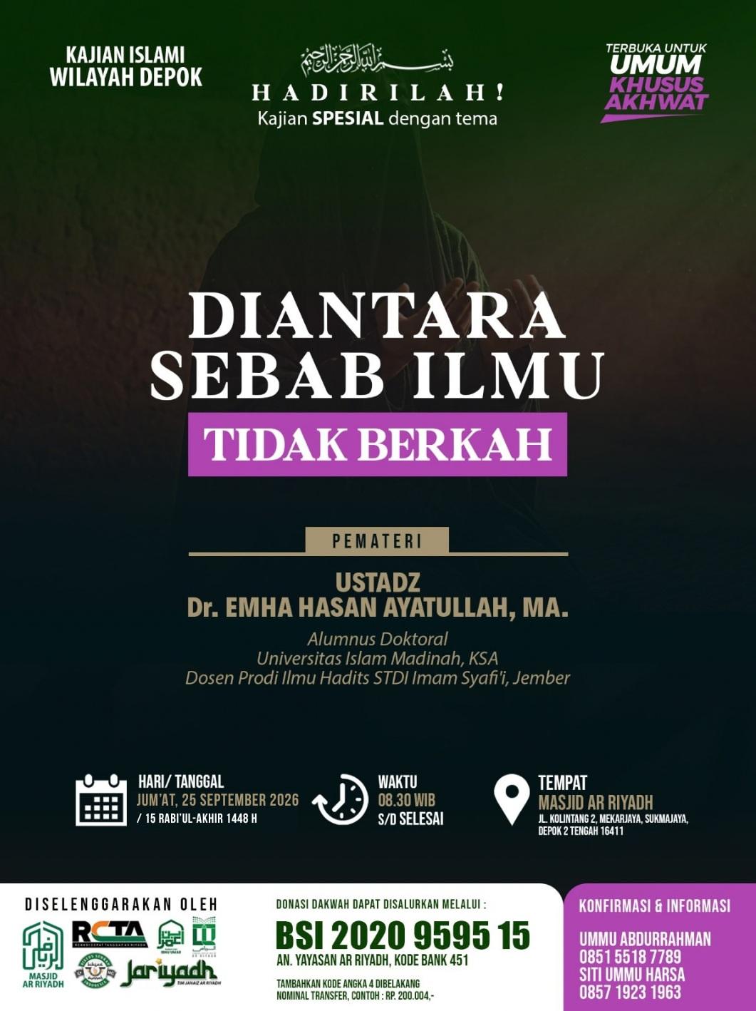 DIANTARA SEBAB ILMU TIDAK BERKAH