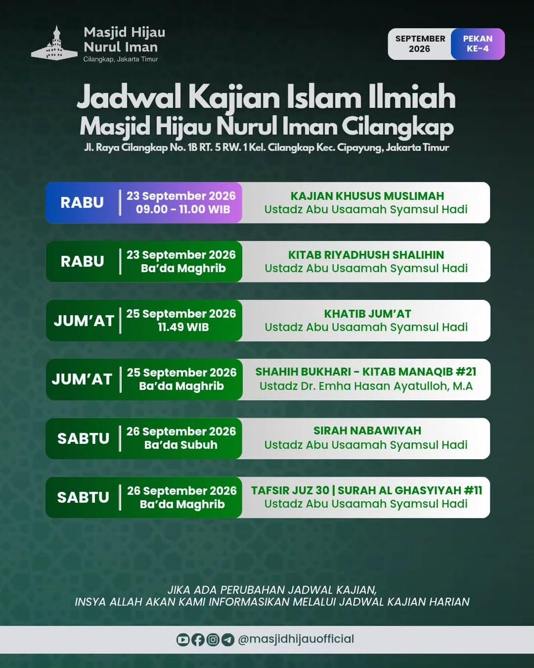 KAJIAN KHUSUS MUSLIMAH