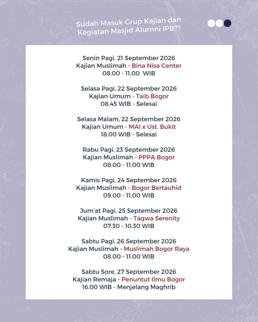 Kajian Muslimah - PPPA Bogor