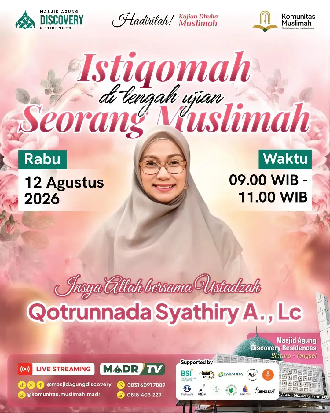 Kajian Dhuha Muslimah: Istiqomah di Tengah Ujian Seorang Muslimah
