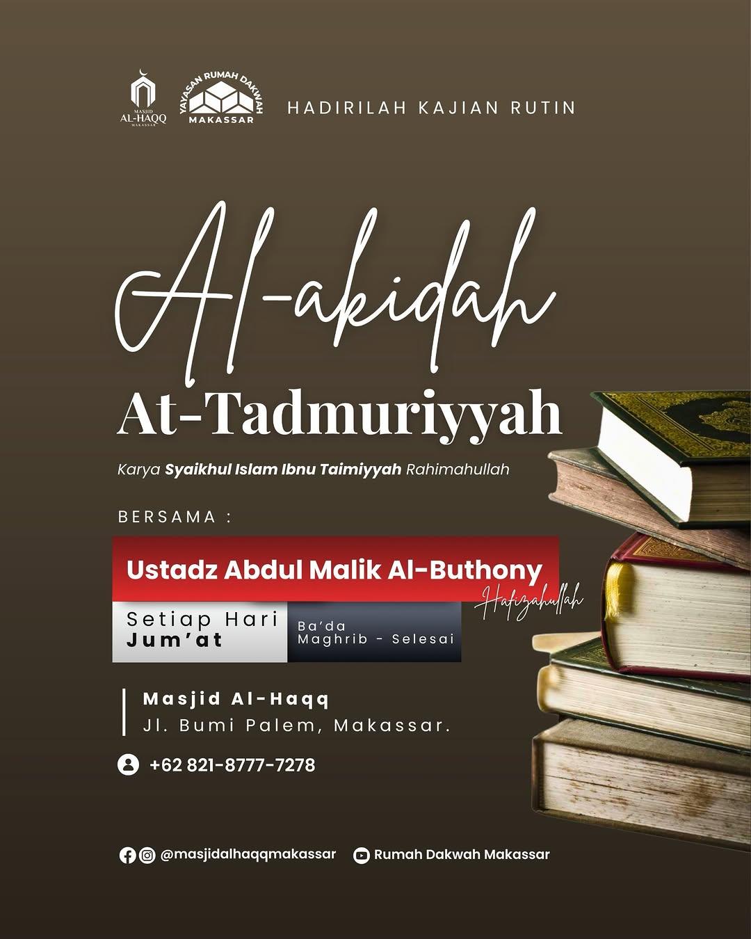 Kajian Rutin Kitab Al-Akidah At-Tadmuriyyah
