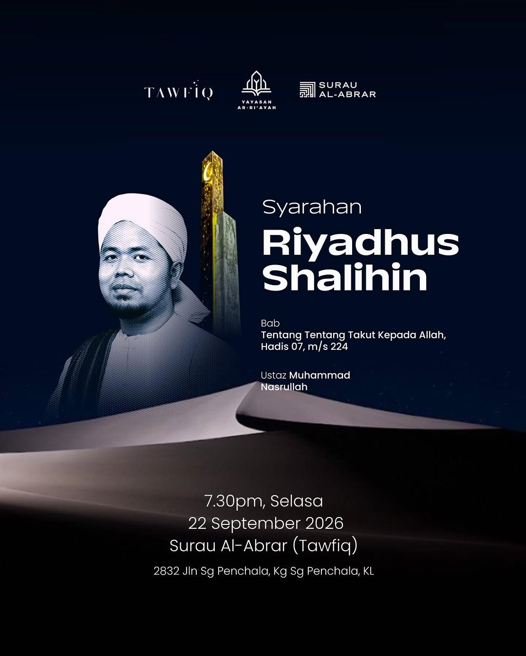 Syarahan Riyadhus Shalihin - Bab tentang Takut kepada Allah