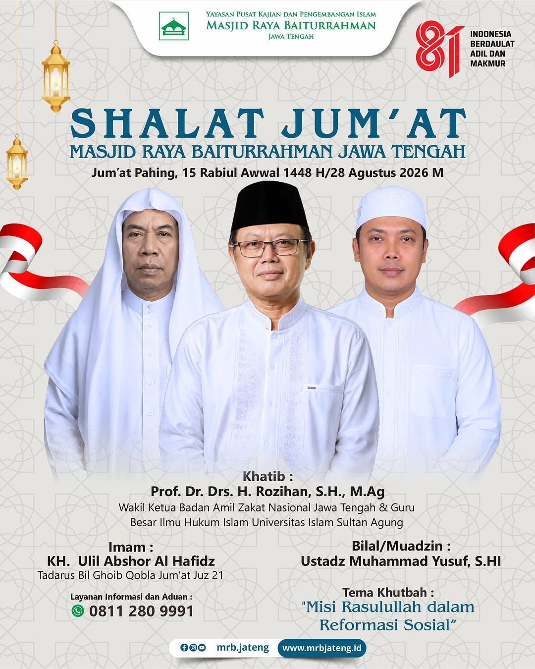 Shalat Jum'at: Misi Rasulullah dalam reformasi sosial