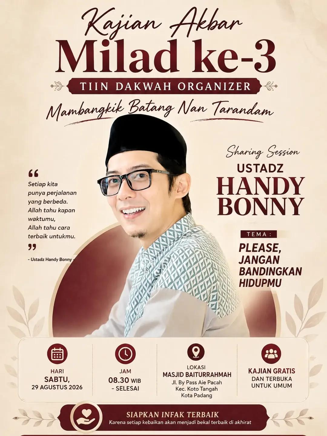 Sharing Session Milad ke-3 Tiin Dakwah Organizer: Please Jangan Bandingkan Hidupmu