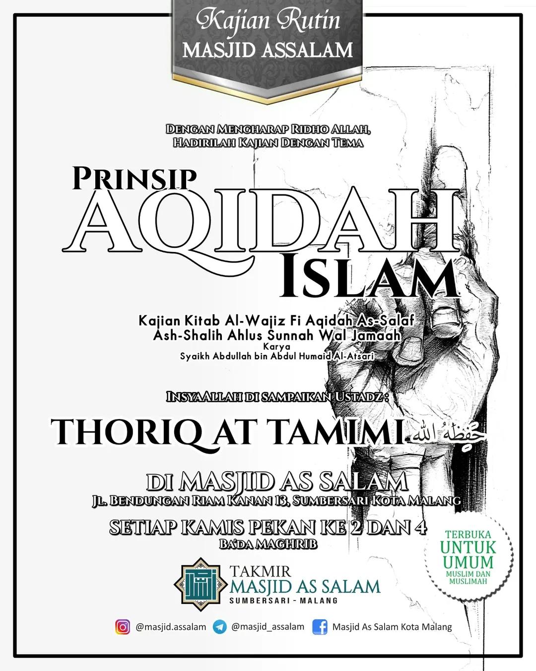 Kajian Rutin Prinsip Aqidah Islam (Kitab Al Wajiz Fi Aqidah Salaf As Shalih Ahlus Sunnah wal Jamaah)