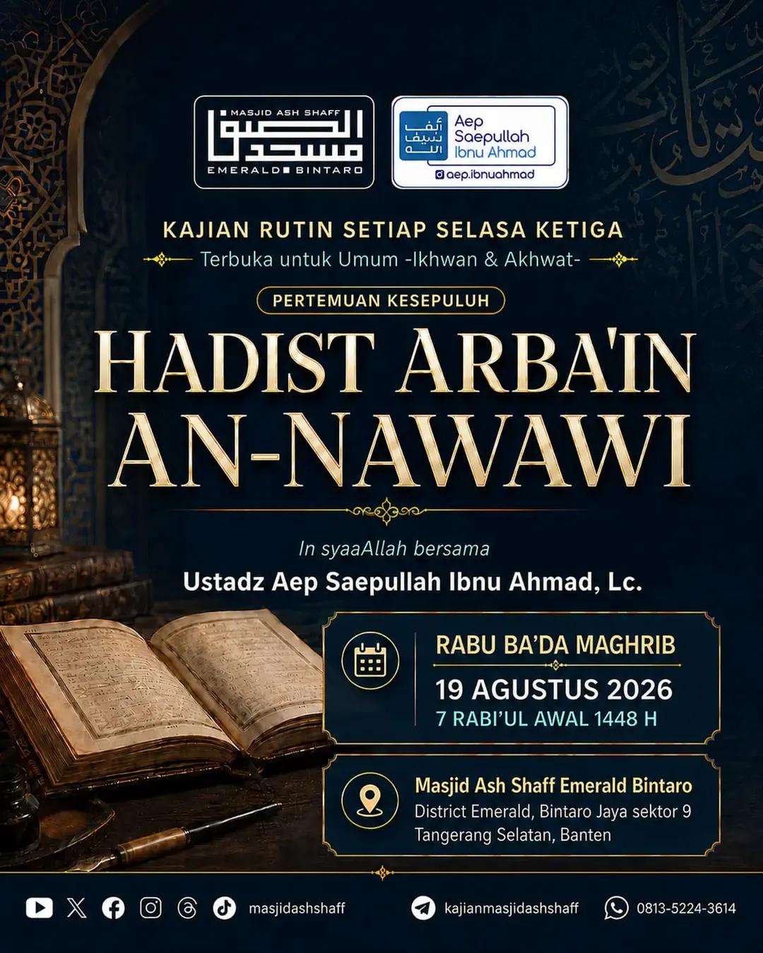Kajian Rutin Hadist Arba'in An-Nawawi Pertemuan Ke-10