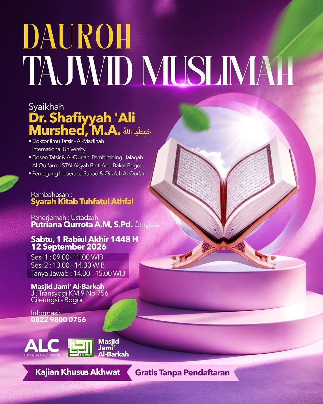 Dauroh Tajwid Muslimah