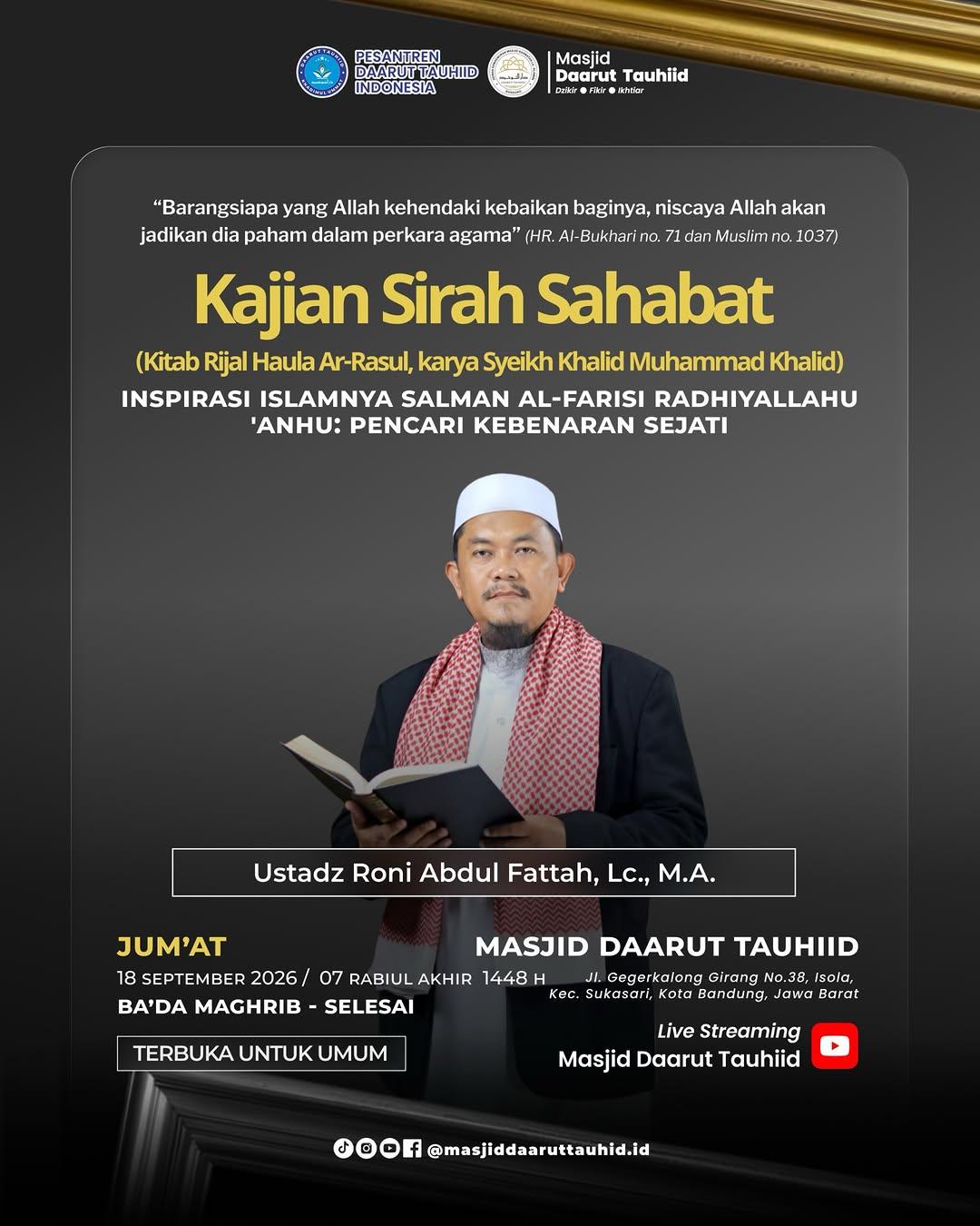 Kajian Sirah Sahabat (Kitab Rijal Haula Ar-Rasul)