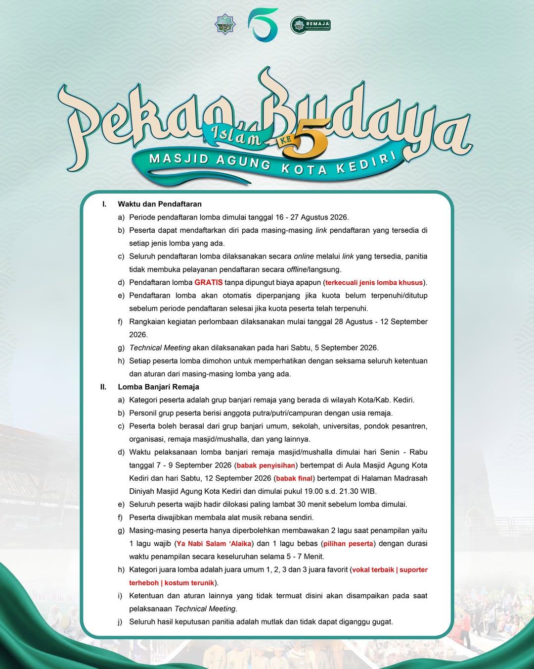 Lomba Banjari Remaja Pekan Budaya Islam V