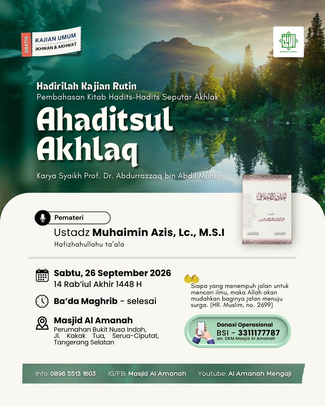 Syarah Kitab Ahaditsul Akhlaq