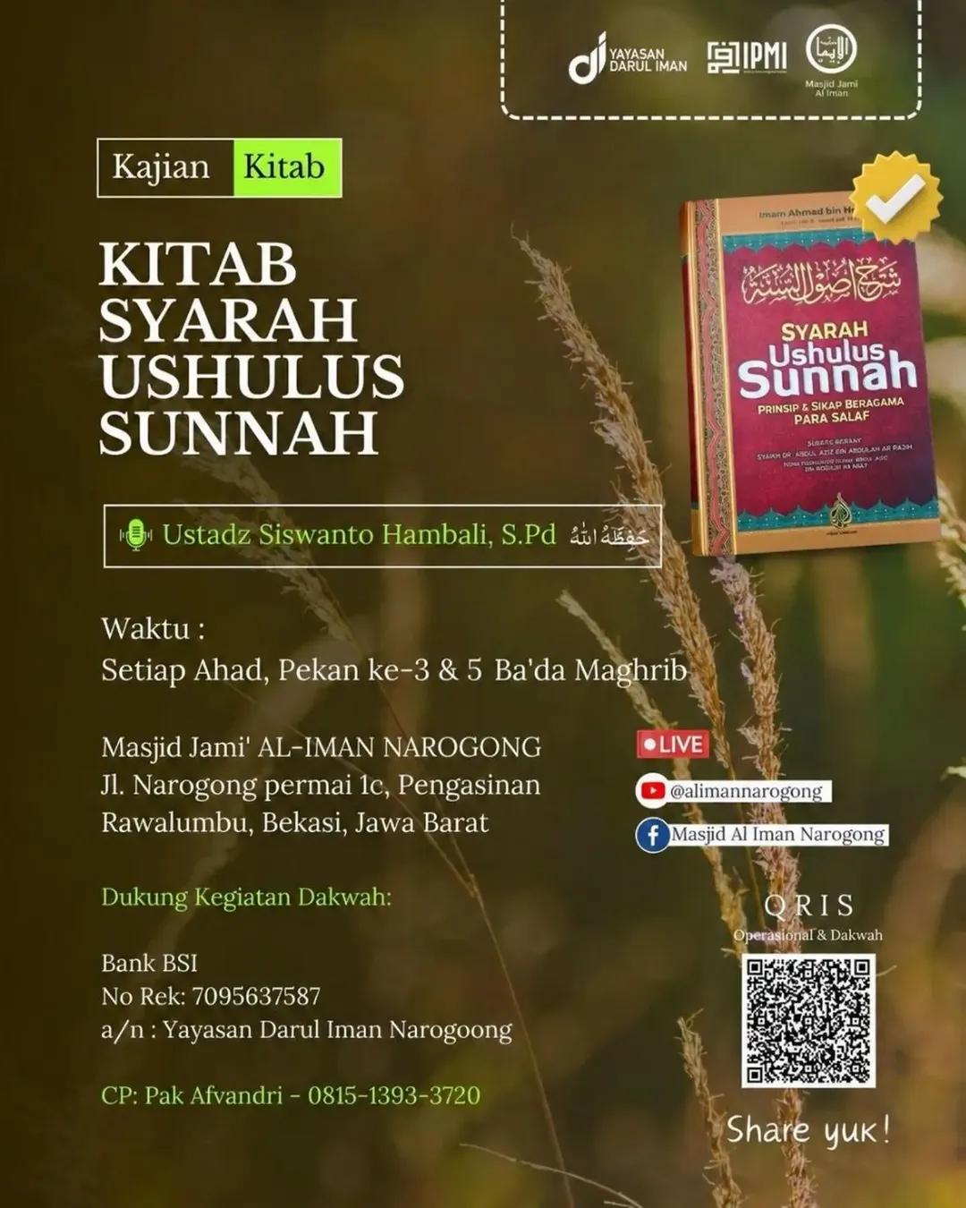 Kajian Kitab Syarah Ushulus Sunnah