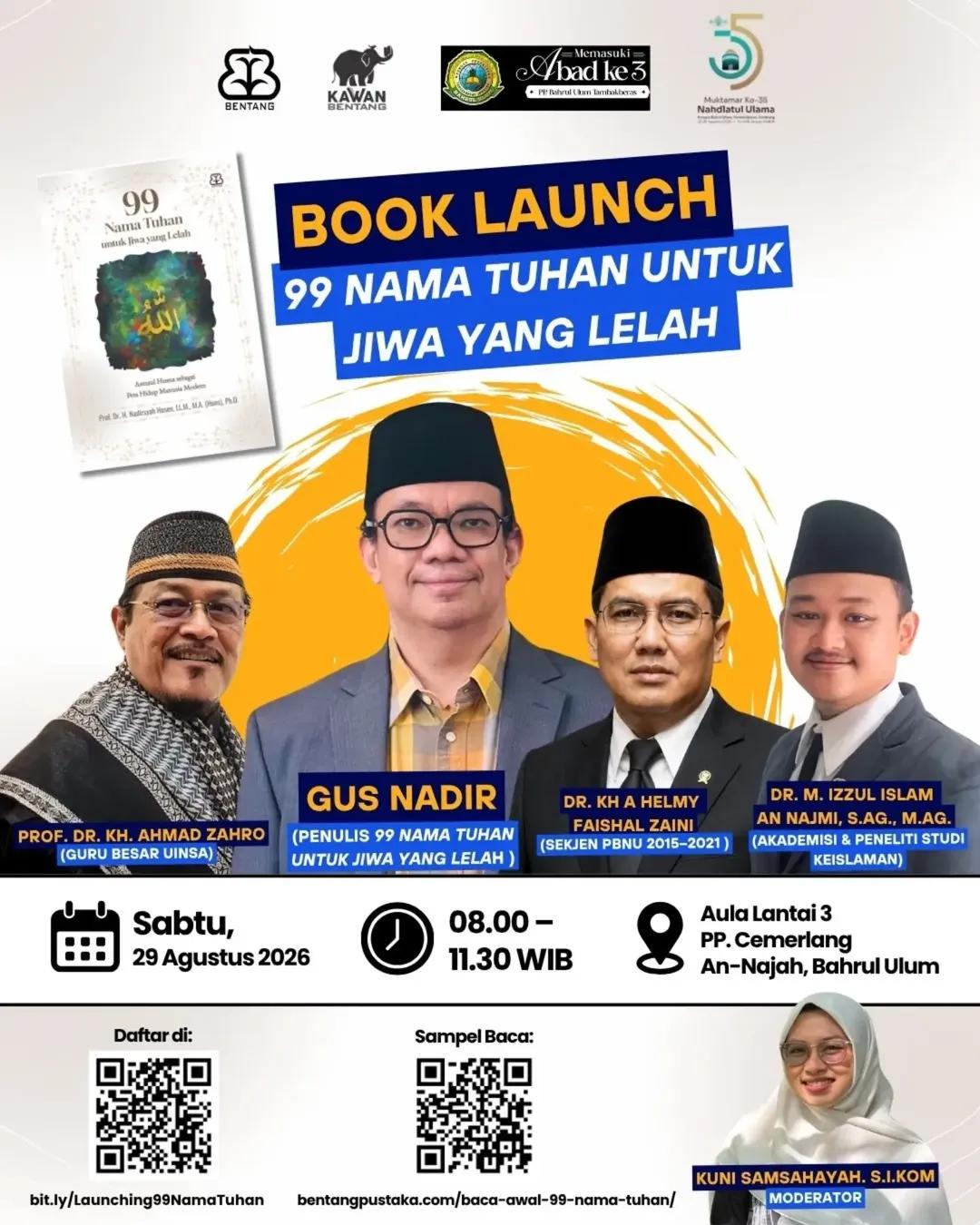 Book Launch 99 Nama Tuhan untuk Jiwa yang Lelah (Muktamar Ke-35 NU)