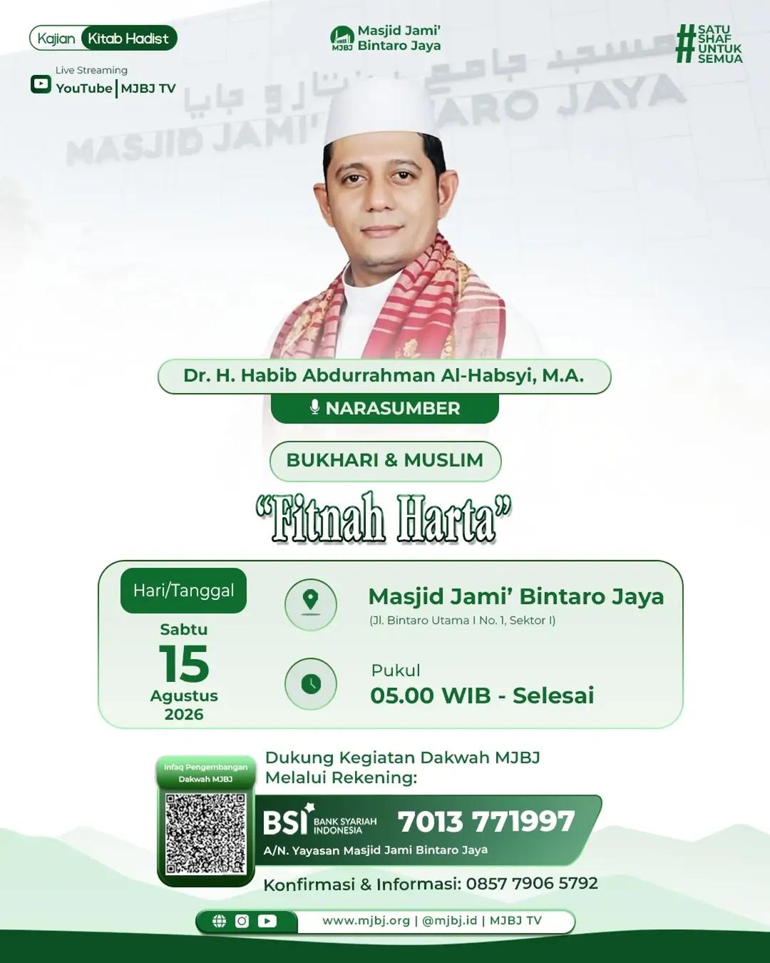 Kajian Kitab Hadist: Fitnah Harta
