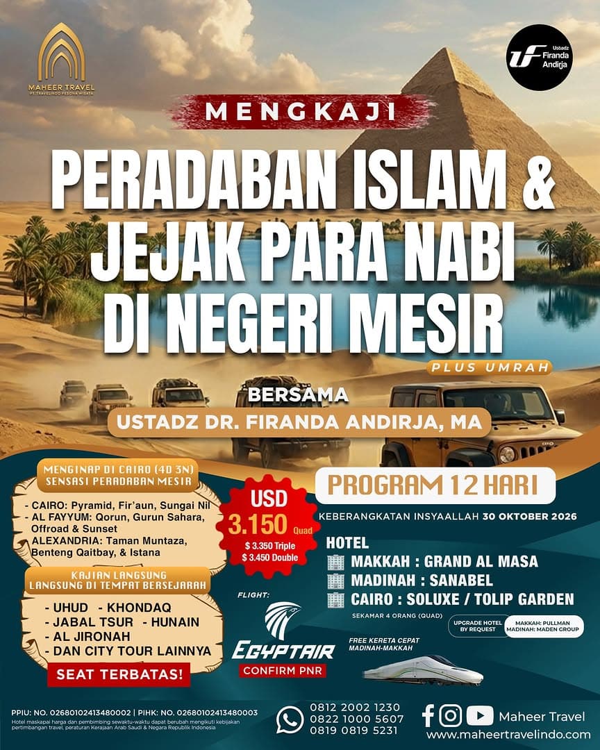 Mengkaji Peradaban Islam Jejak Para Nabi di Negeri Mesir Plus Umrah