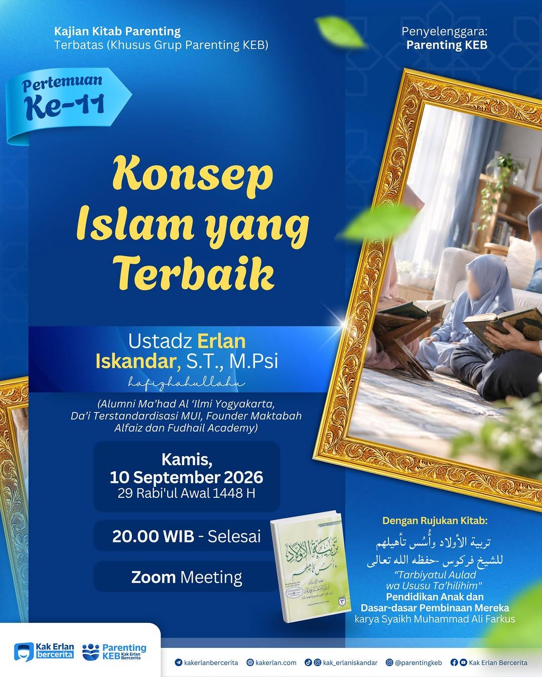 Kajian Kitab Parenting: Konsep Islam yang Terbaik - Pendidikan Anak dan Dasar-Dasar Pendidikan Mereka
