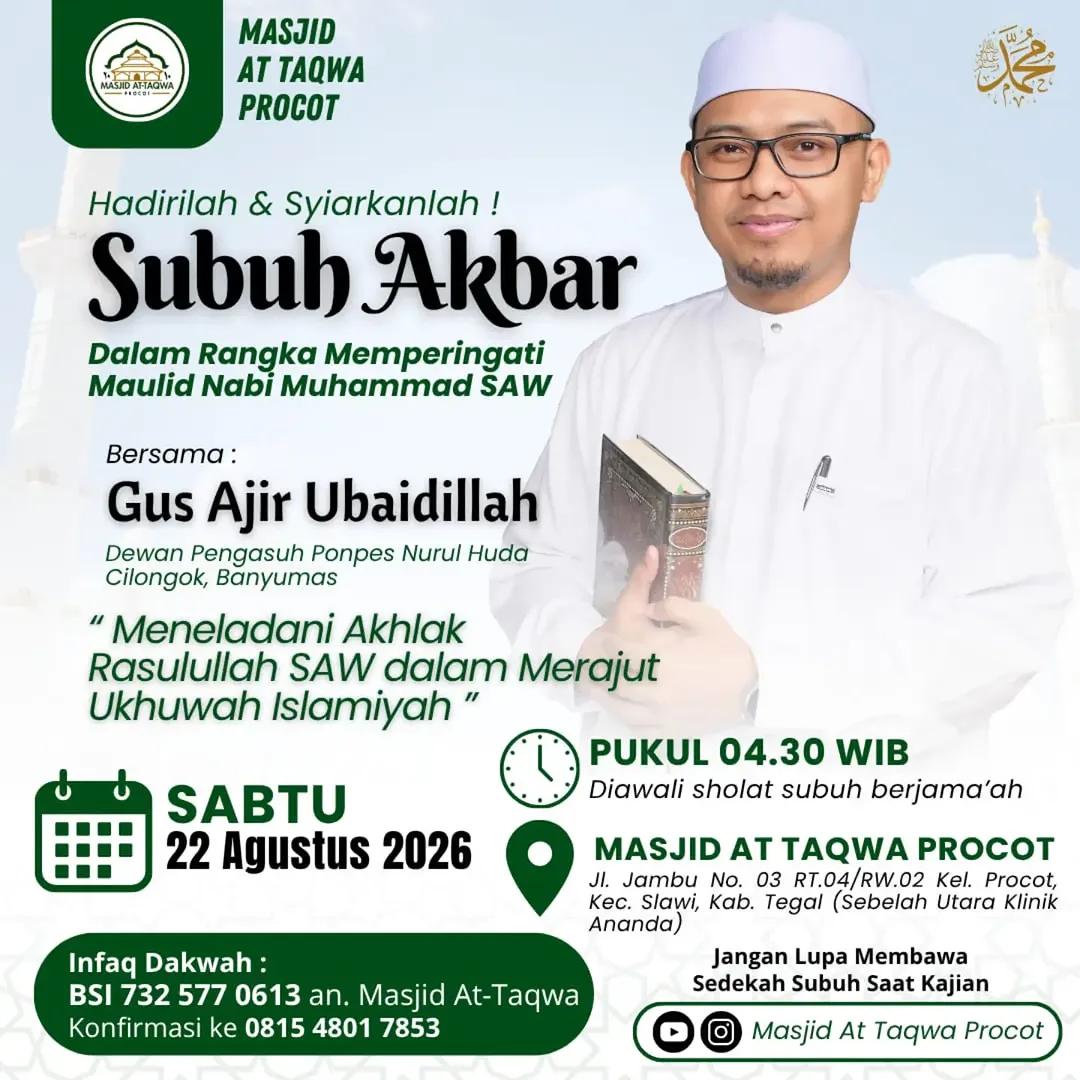 Subuh Akbar: Meneladani Akhlak Rasulullah SAW dalam Merajut Ukhuwah Islamiyah