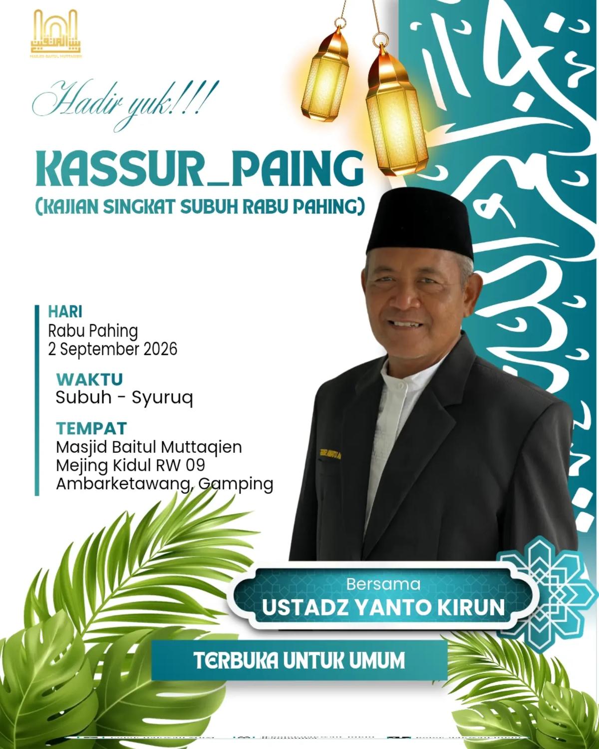 KASSUR_PAING (Kajian Singkat Subuh Rabu Pahing)