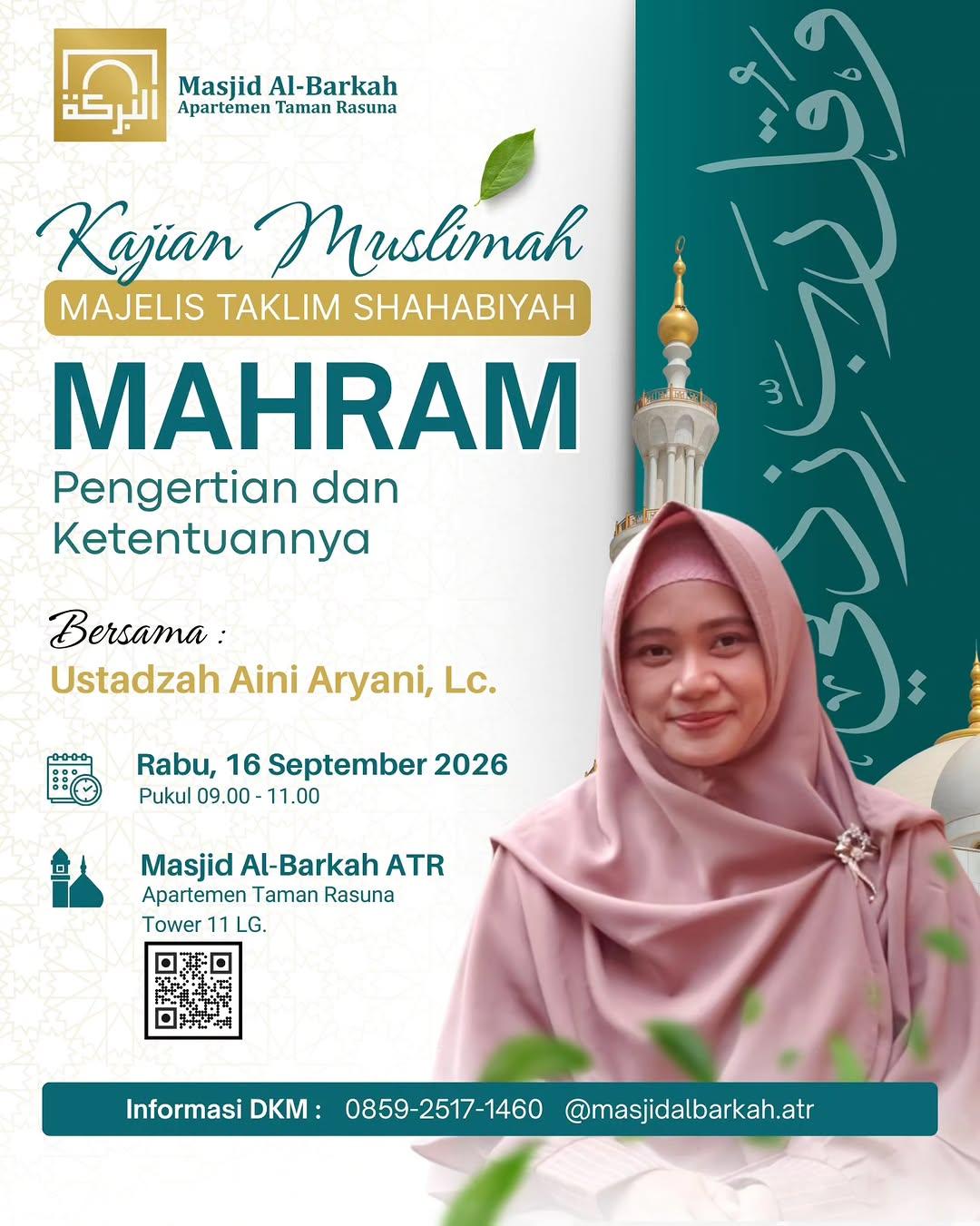 Kajian Rutin Fiqih Muslimah: MAHRAM Pengertian dan Ketentuannya