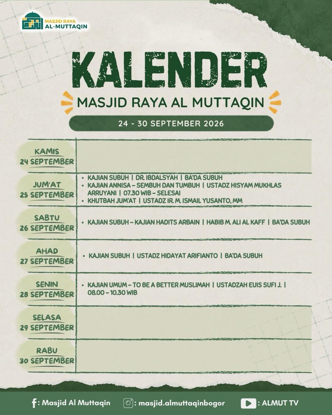 Kajian Subuh - Kajian Hadits Arbain